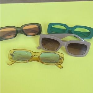 Trendy Rectangular Sunglasses Set